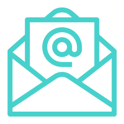 Cartoon envelope with @ symbol